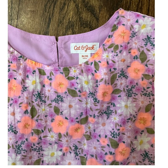 Cat and Jack Girls Floral Tiered Dress Size 14 NWT - Picture 4 of 5
